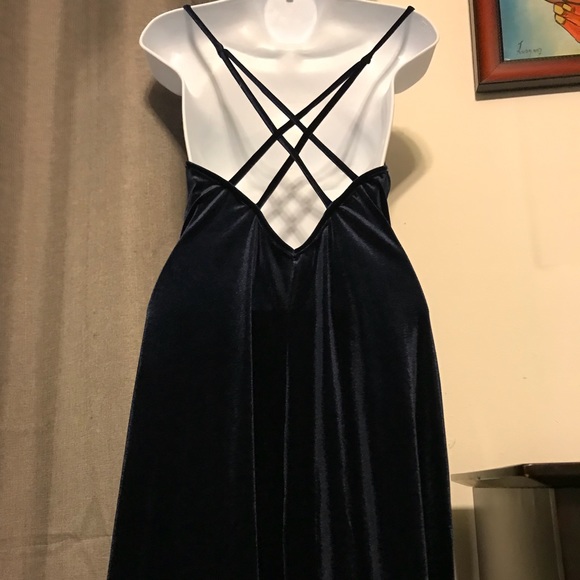 Blue velvet jumpsuit - Picture 5 of 7